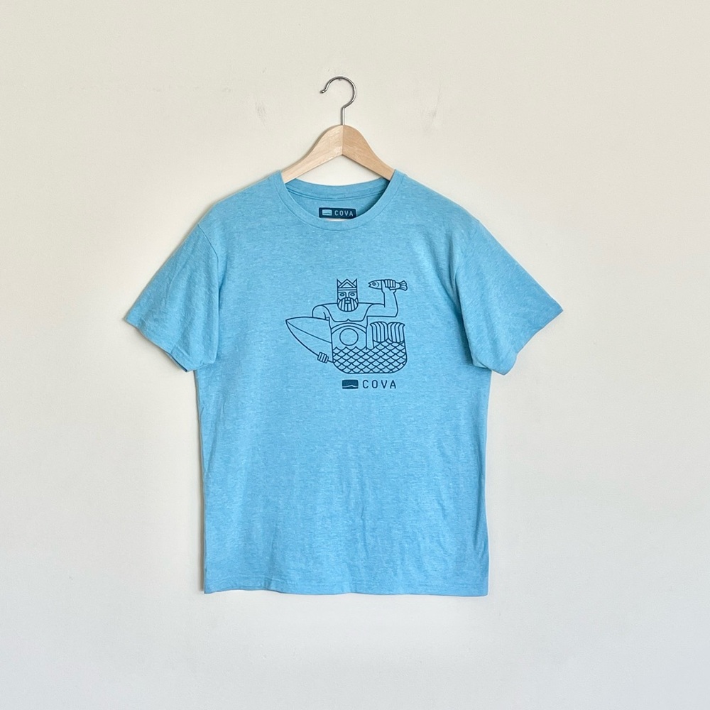 Cova Neptune Surf Graphic Blue T Shirt Men’s size Medium